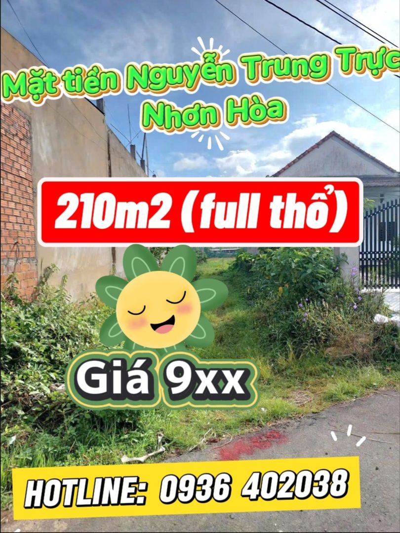 BÁN LÔ ĐẤT 210 M2 FULL THỔ CƯ TẠI NGUYỄN TRUNG TRỰC, NHƠN HOÀ, AN NHƠN ( NAY LÀ AN NHƠN NAM, GIA LAI) BÁN LÔ ĐẤT 210 M2 FULL THỔ CƯ TẠI NGUYỄN TRUNG TRỰC, NHƠN HOÀ, AN NHƠN ( NAY LÀ AN NHƠN NAM, GIA LAI)