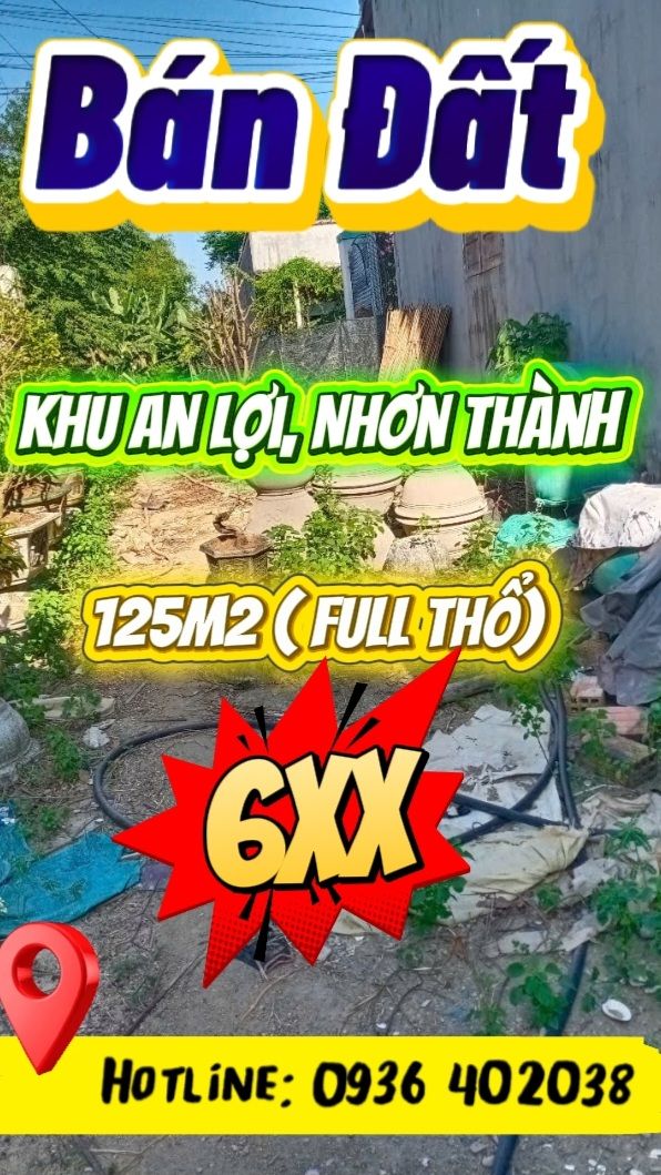 CHỦ BÁN THÁO LỖ LÔ ĐẤT 125M2 TẠI AN LỢI, NHƠN THÀNH, AN NHƠN CHỦ BÁN THÁO LỖ LÔ ĐẤT 125M2 TẠI AN LỢI, NHƠN THÀNH, AN NHƠN